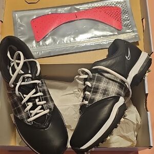 Nike Black and White Plaid Golf Shoes
